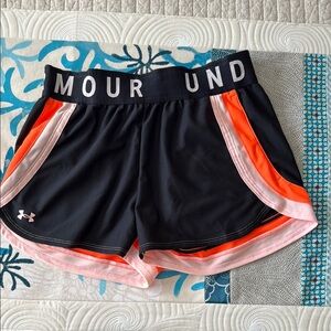 Under Armour Black and Orange Athletic Performance Shorts